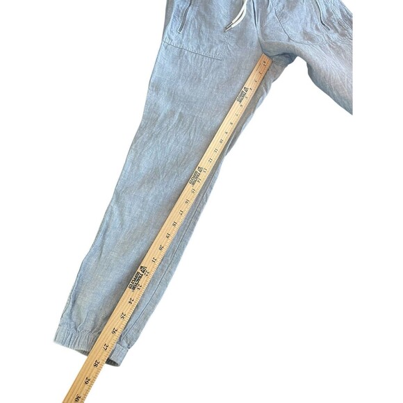 ATHLETA Women's Size 4 Light Blue Cabo 100% Linen Jogger Pants Drawstring Waist - Picture 12 of 13